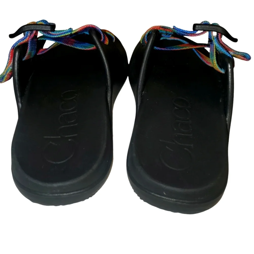 🔥CHACO Chillo Rainbow Tie Dye Strappy Slide-on Sandals Kids-Juniors SZ 1 Unisex
